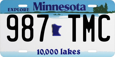 MN license plate 987TMC