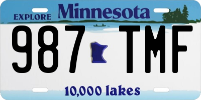 MN license plate 987TMF