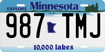 MN license plate 987TMJ