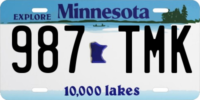 MN license plate 987TMK