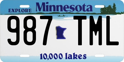 MN license plate 987TML
