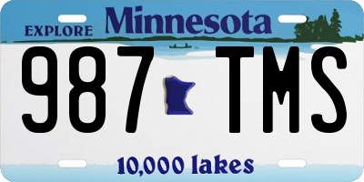 MN license plate 987TMS