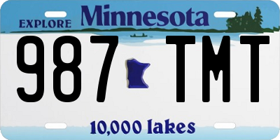 MN license plate 987TMT