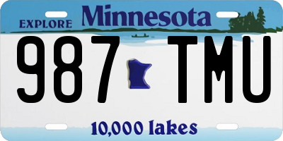 MN license plate 987TMU