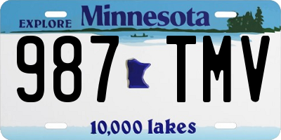 MN license plate 987TMV