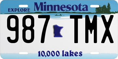 MN license plate 987TMX