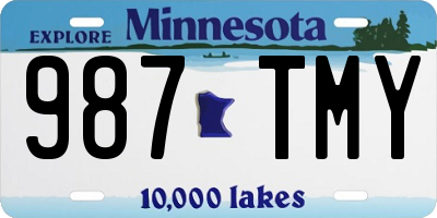 MN license plate 987TMY