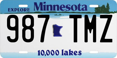 MN license plate 987TMZ