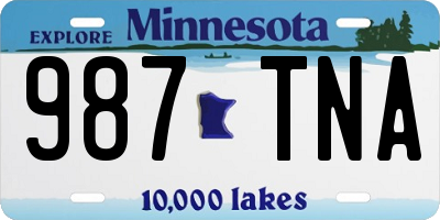 MN license plate 987TNA