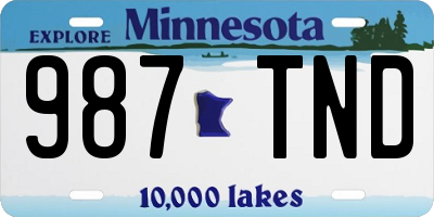 MN license plate 987TND