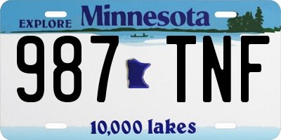 MN license plate 987TNF