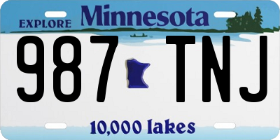 MN license plate 987TNJ