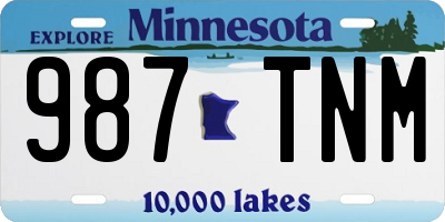 MN license plate 987TNM