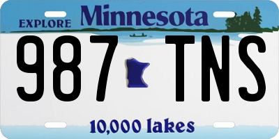 MN license plate 987TNS