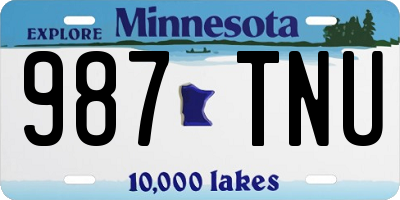 MN license plate 987TNU