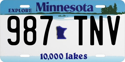 MN license plate 987TNV