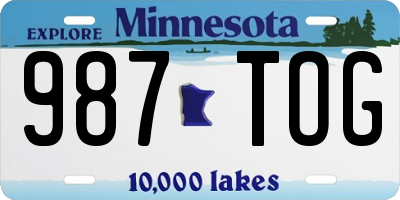 MN license plate 987TOG