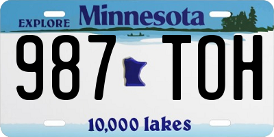 MN license plate 987TOH