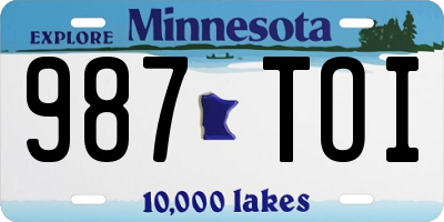 MN license plate 987TOI