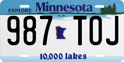 MN license plate 987TOJ