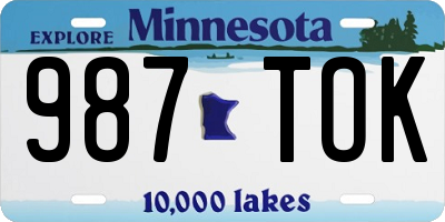 MN license plate 987TOK