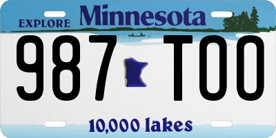 MN license plate 987TOO