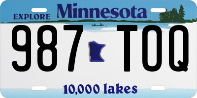 MN license plate 987TOQ