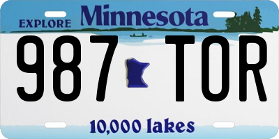 MN license plate 987TOR