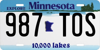 MN license plate 987TOS