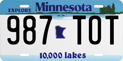 MN license plate 987TOT