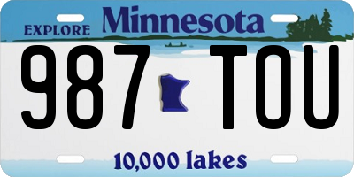 MN license plate 987TOU