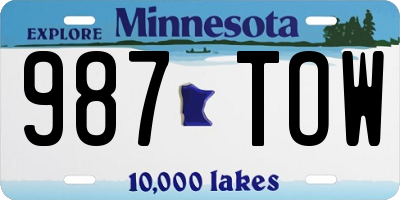 MN license plate 987TOW