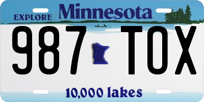 MN license plate 987TOX