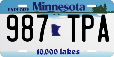 MN license plate 987TPA