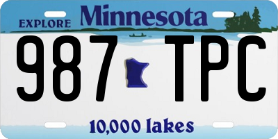 MN license plate 987TPC