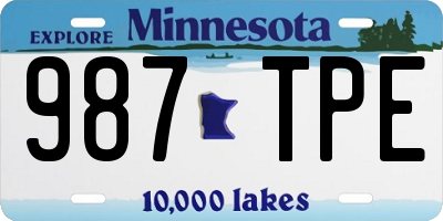 MN license plate 987TPE