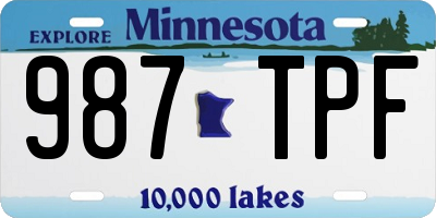MN license plate 987TPF
