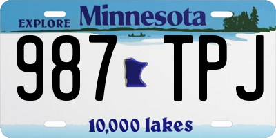 MN license plate 987TPJ