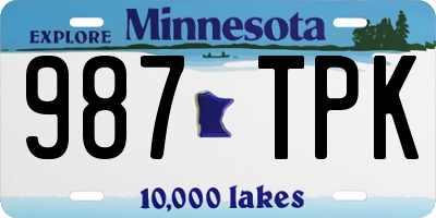MN license plate 987TPK
