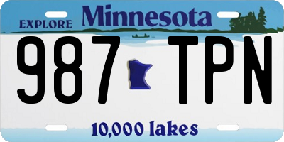 MN license plate 987TPN