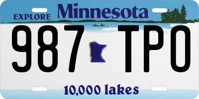 MN license plate 987TPO