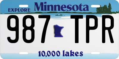 MN license plate 987TPR