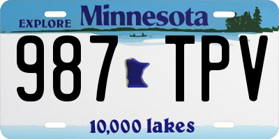 MN license plate 987TPV