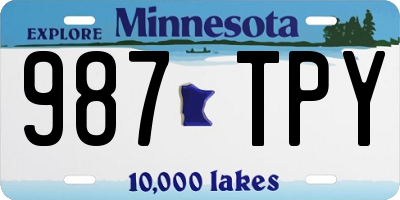 MN license plate 987TPY