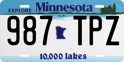 MN license plate 987TPZ