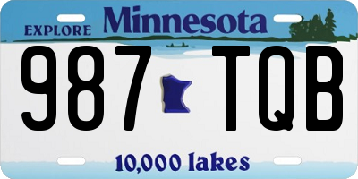 MN license plate 987TQB