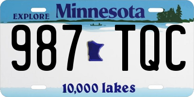 MN license plate 987TQC