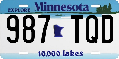 MN license plate 987TQD