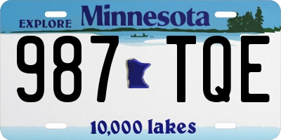 MN license plate 987TQE