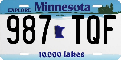 MN license plate 987TQF